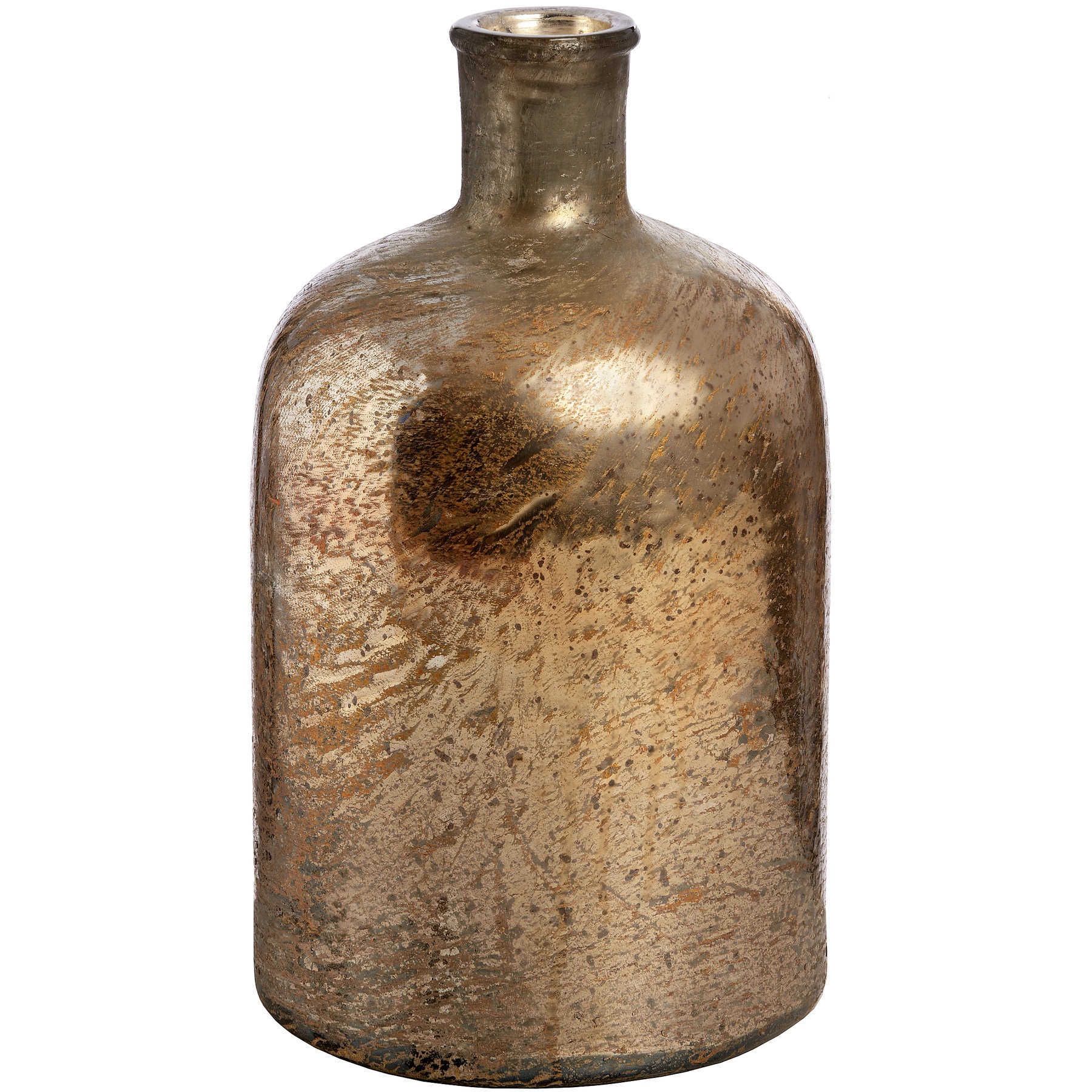 Rose Gold Metallic Lustre Glass Bottle Vase