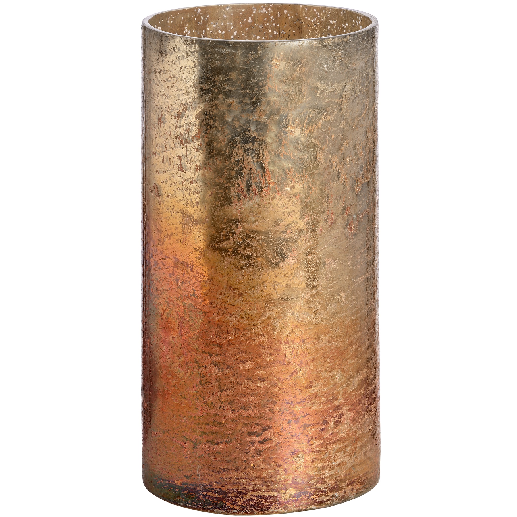 Copper Ombre Metallic Glass Large Candle Holder