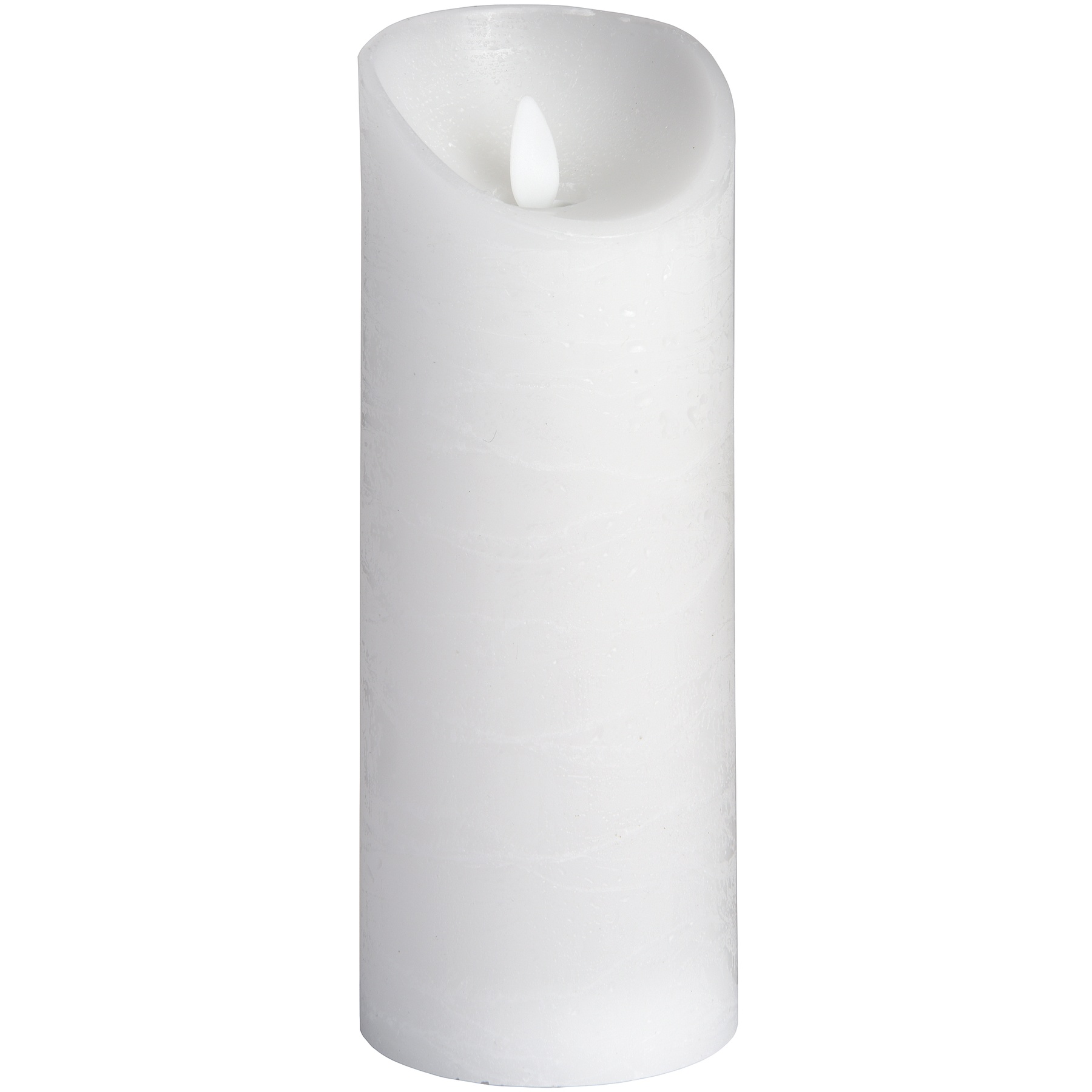 Luxe Collection 3 x 8 White Flickering Flame LED Wax Candle