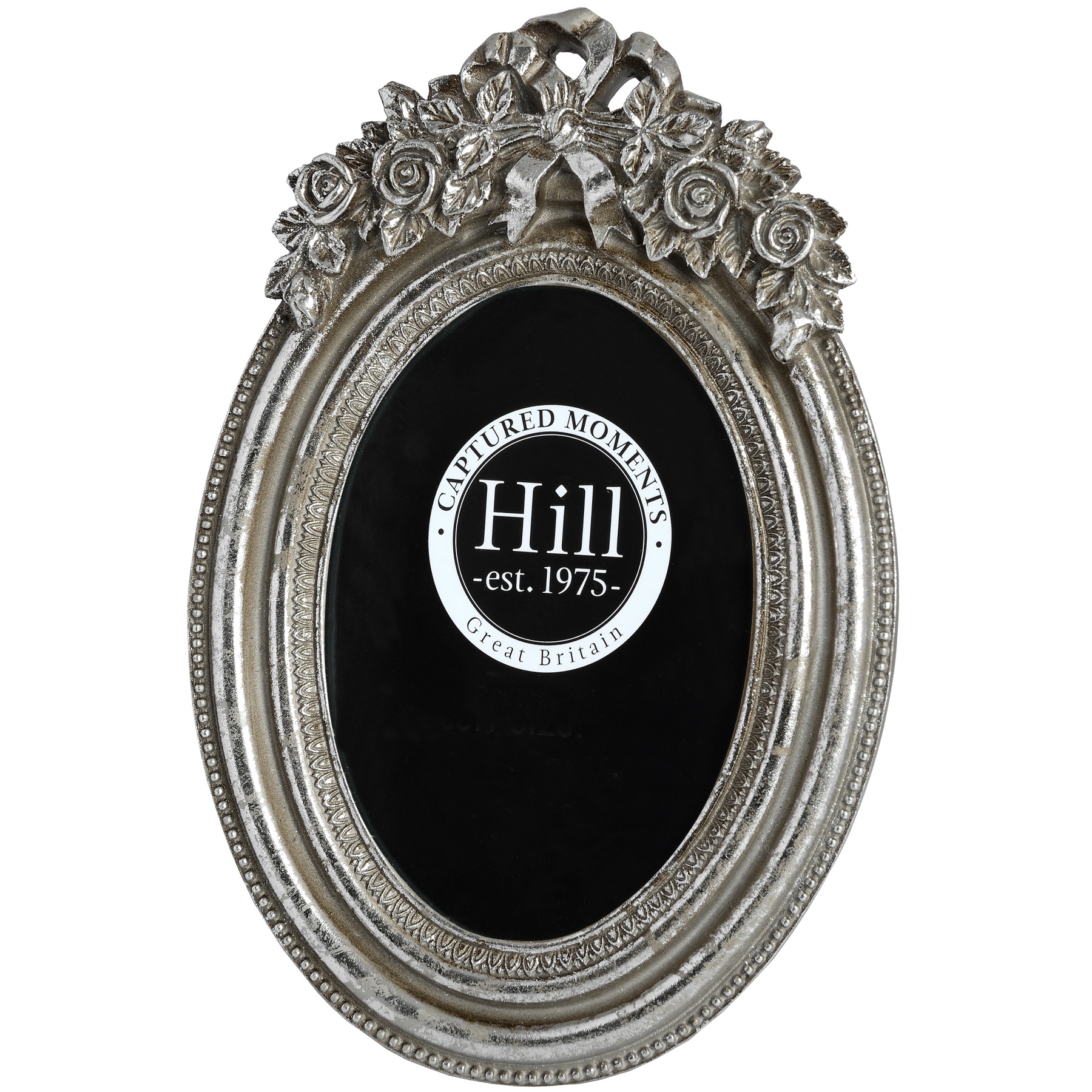 Antique Silver Large Oval Photo Frame