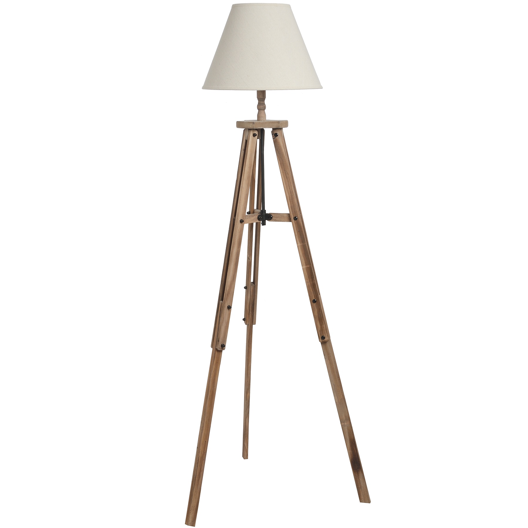 Large Wooden Tripod Lamp