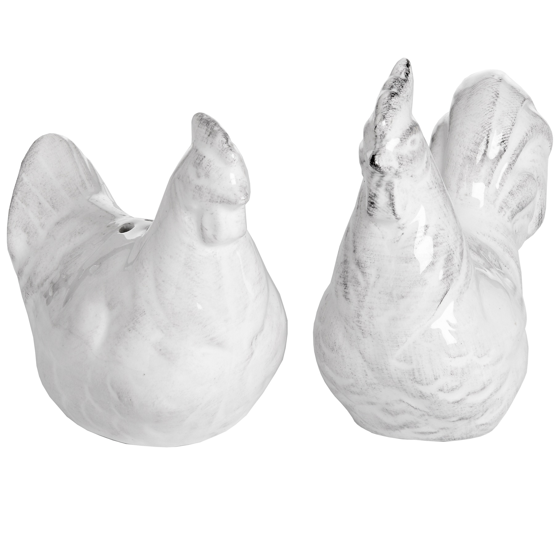 Set of Two Salt and Pepper Hens