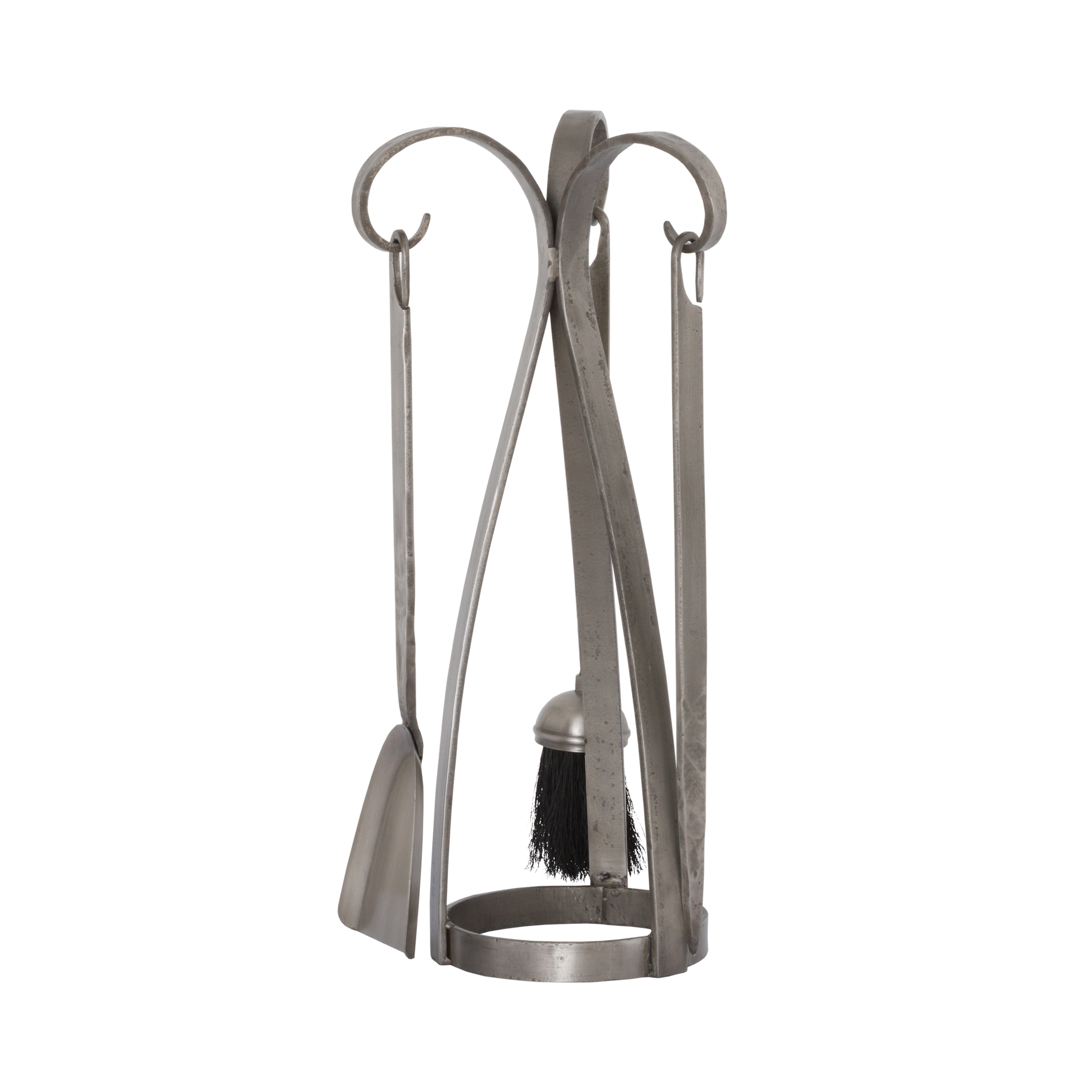 Contemporary Fire Companion Set In Antique Pewter