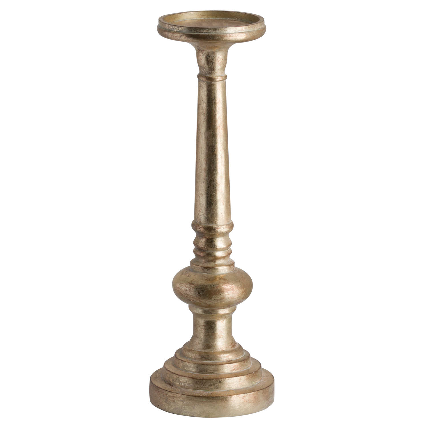 Antique Brass Effect Tall Candle Holder