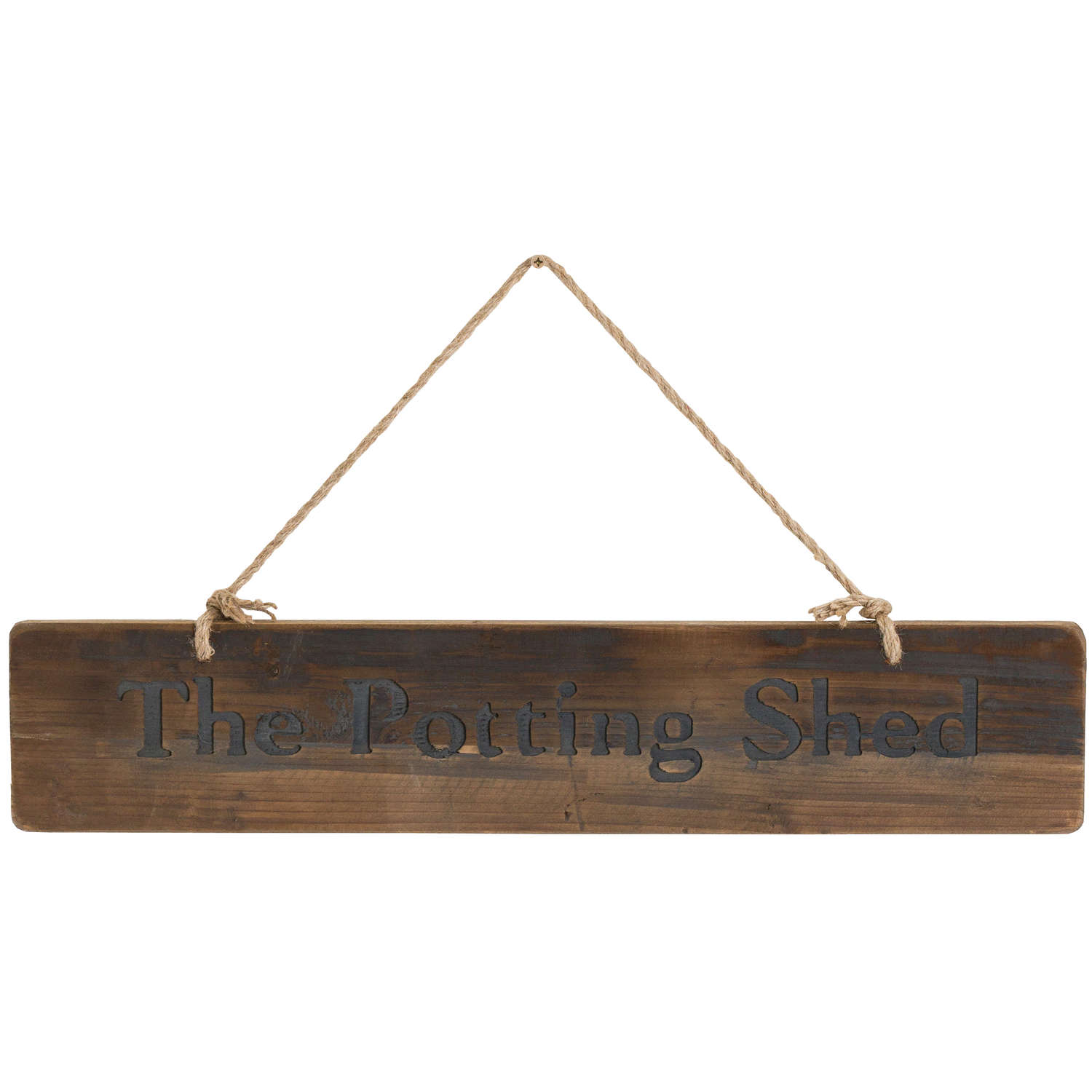 The Potting Shed Rustic Wooden Message Plaque