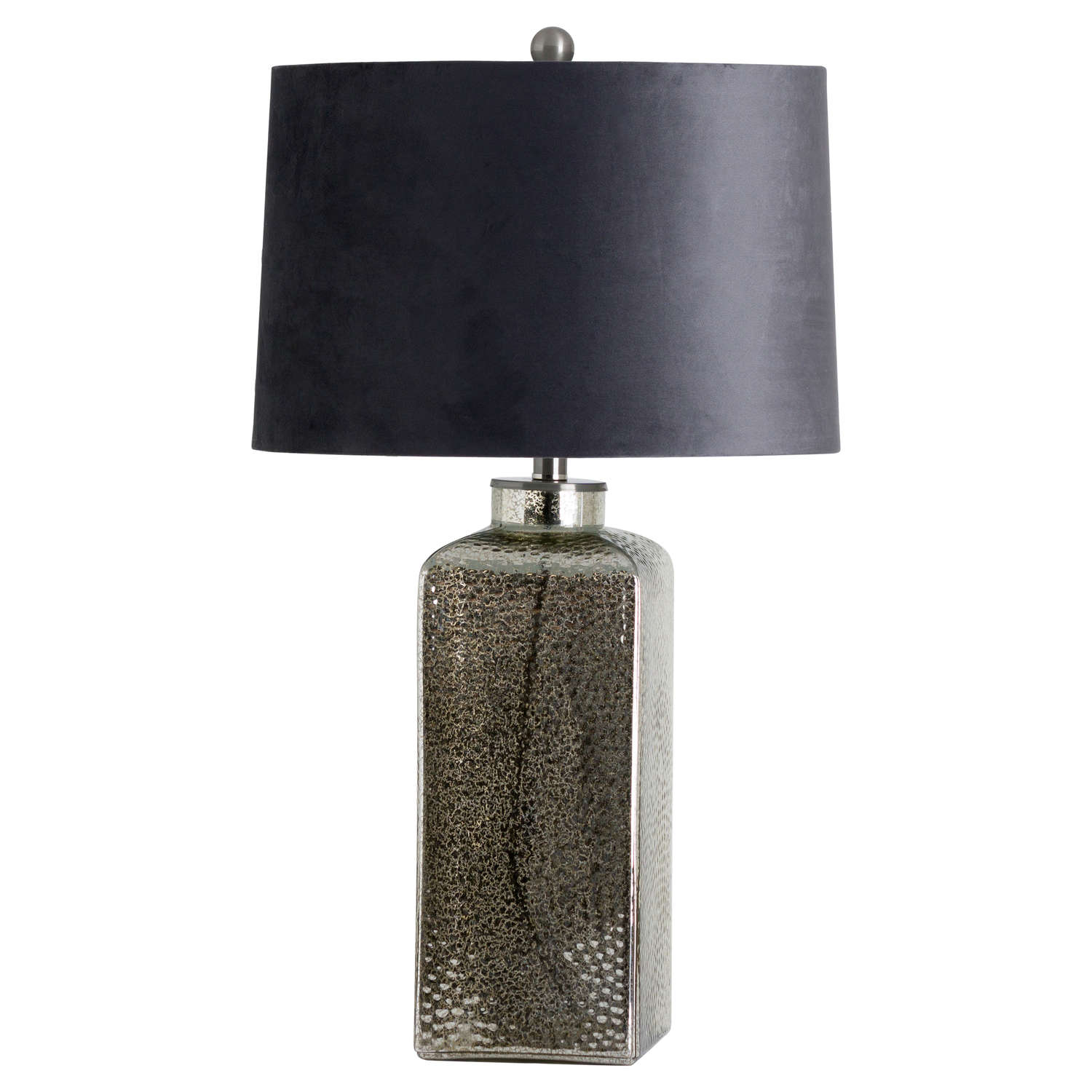 Stella Mirrored Glass Table Lamp With Velvet Shade