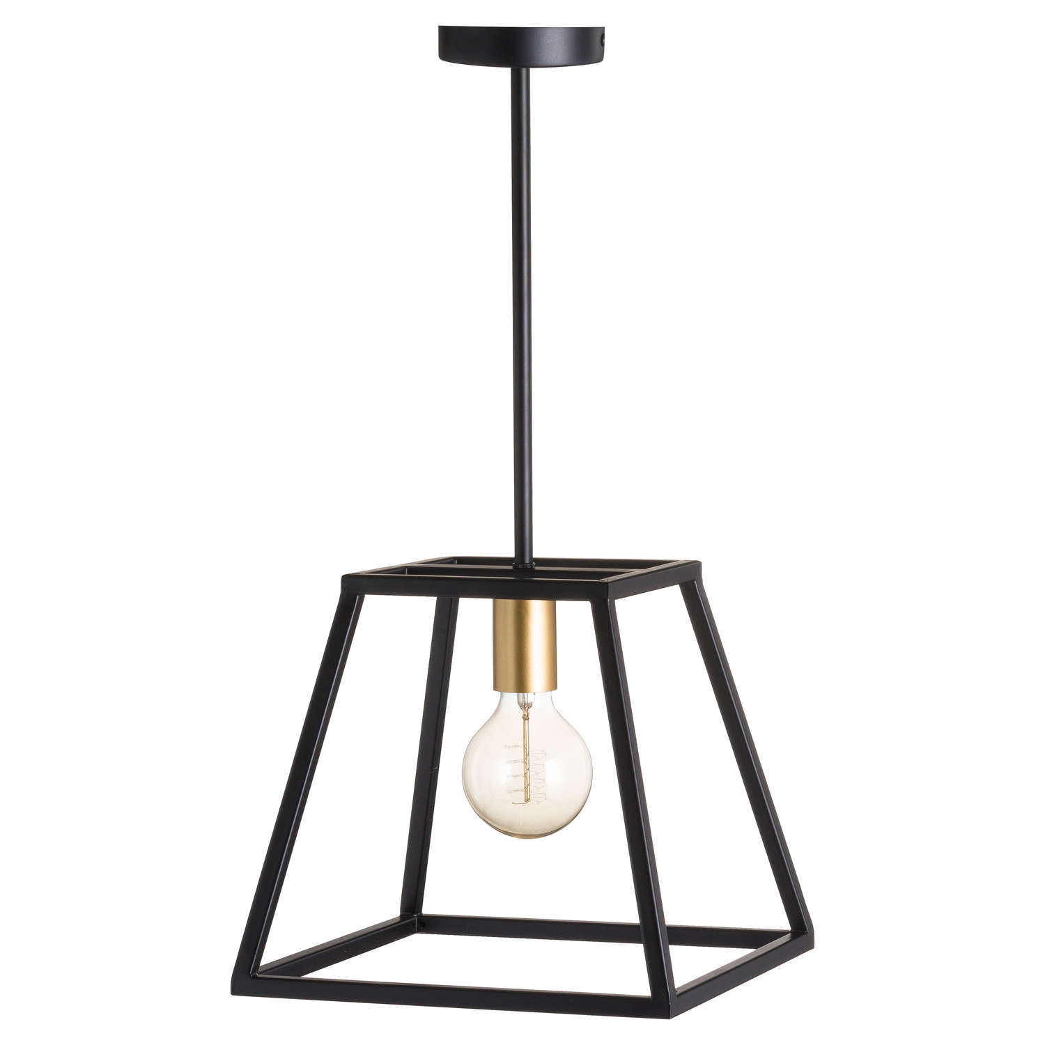 Black And Brass Piped Pendant Light