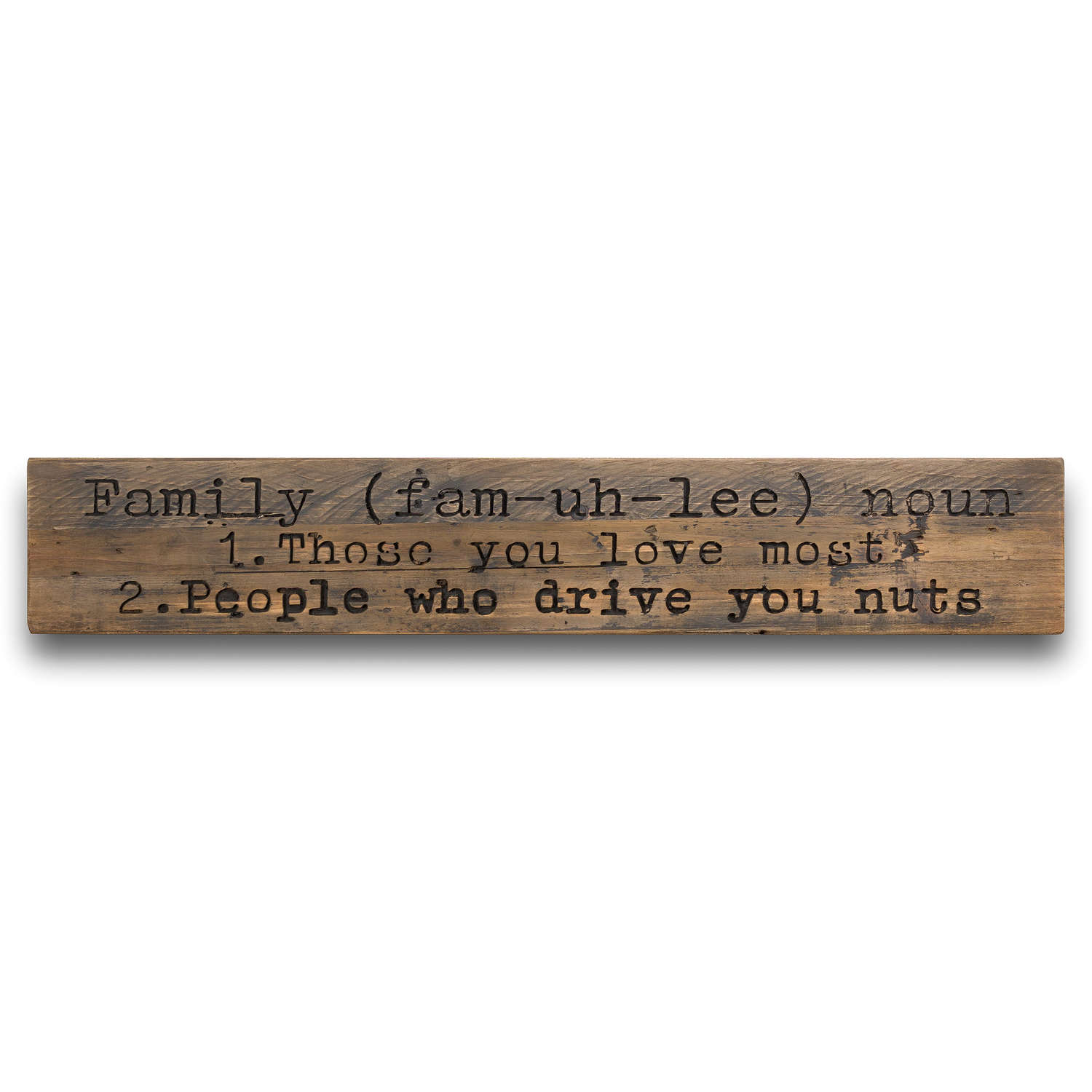 Family Rustic Wooden Message Plaque