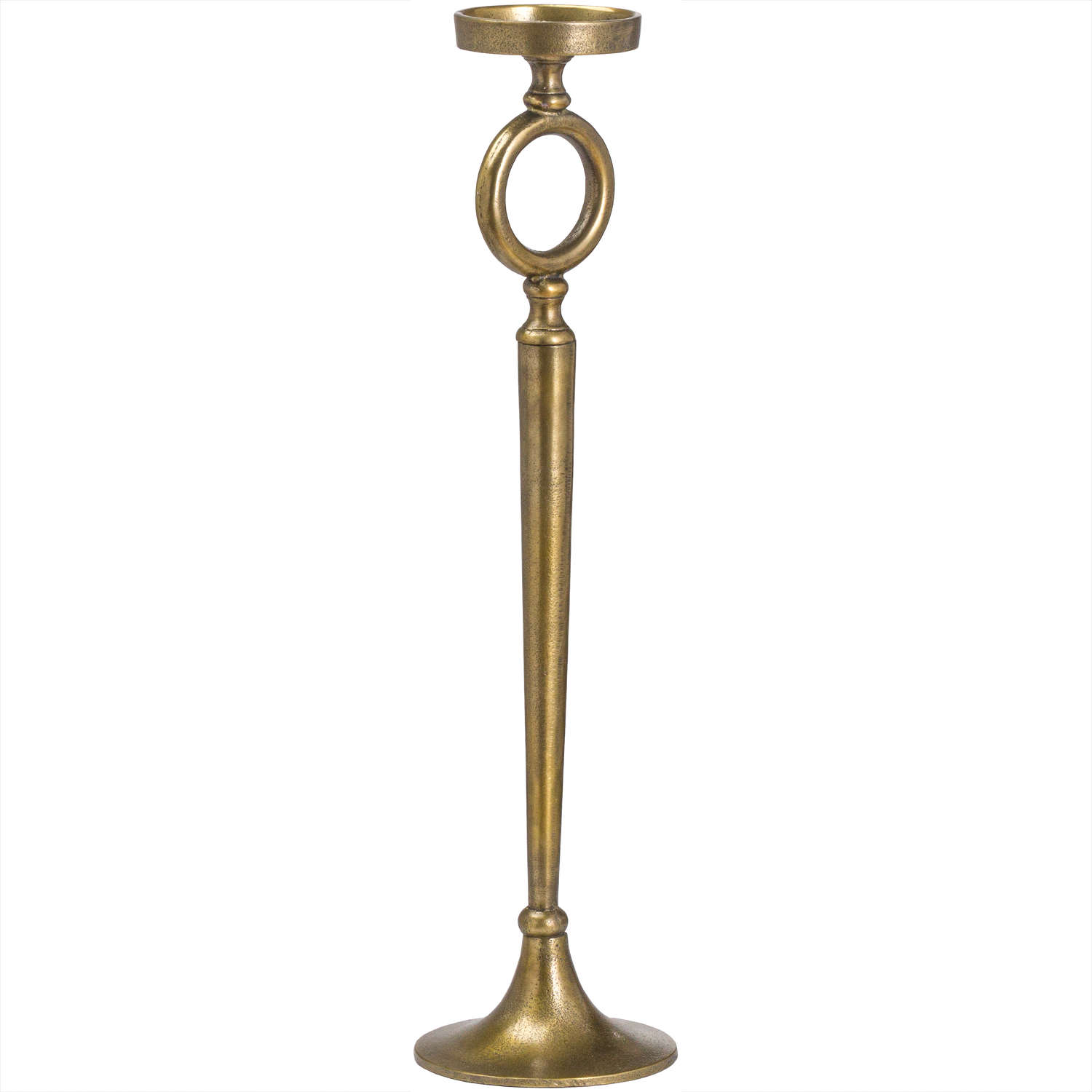 Ohlson Antique Brass Cast Medium Décor Candle Stand