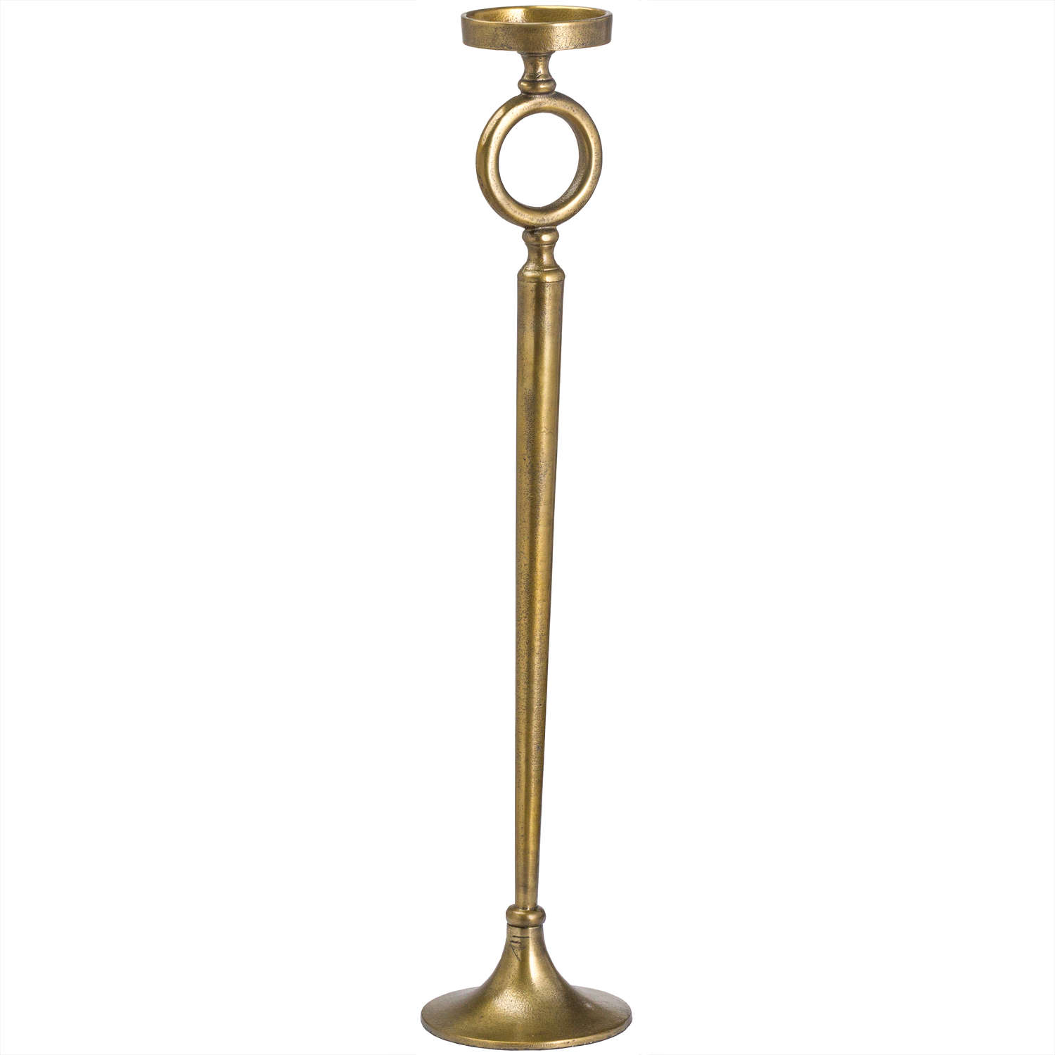 Ohlson Antique Brass Cast Large Décor Candle Stand