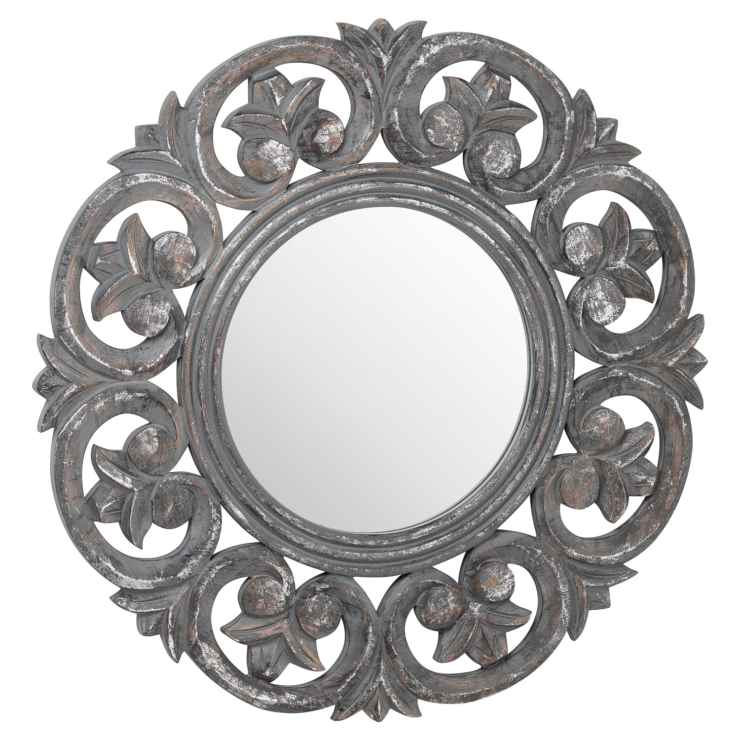 Brinley Antique Mettallic Circular Mirror