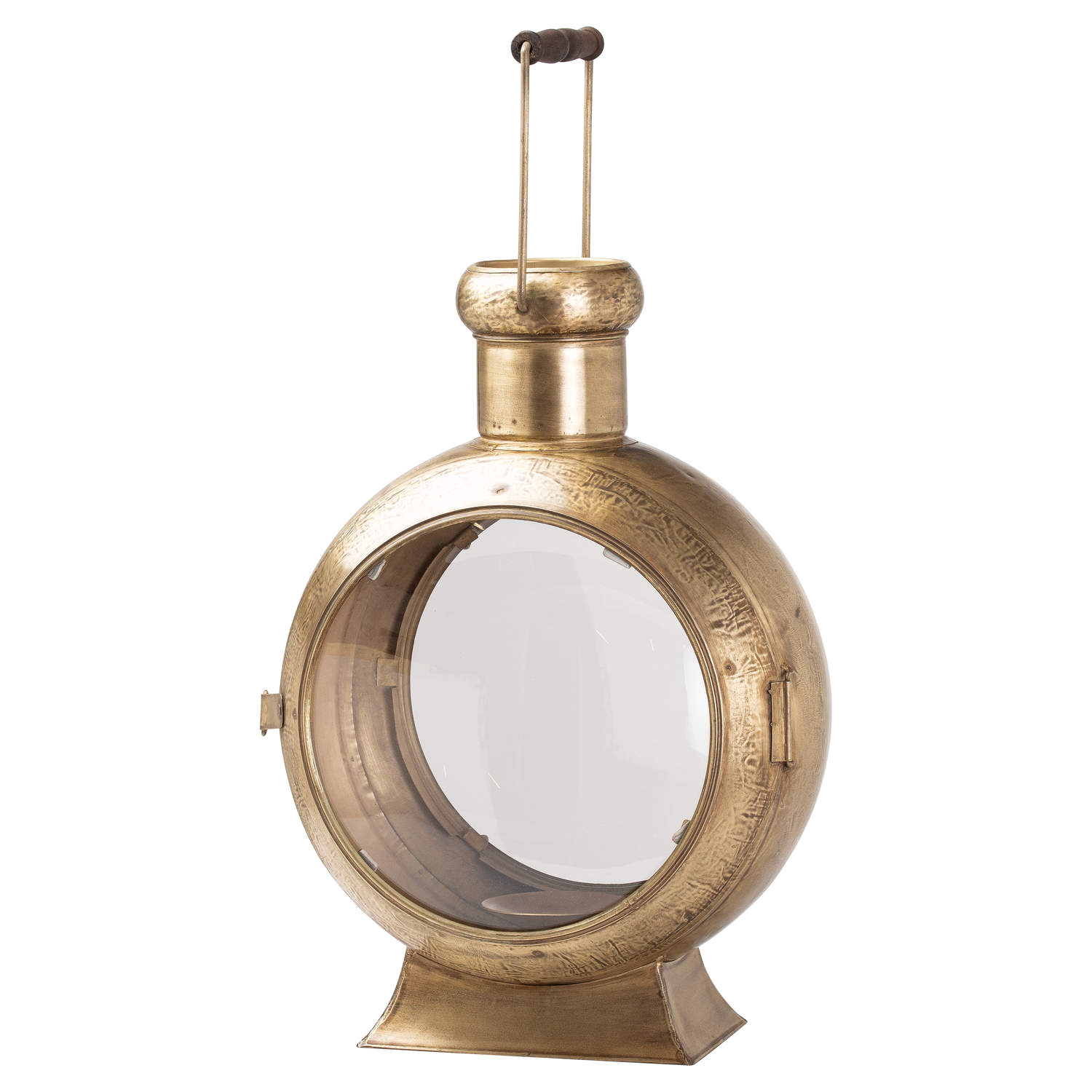 Large Antique Brass Porthole Lantern