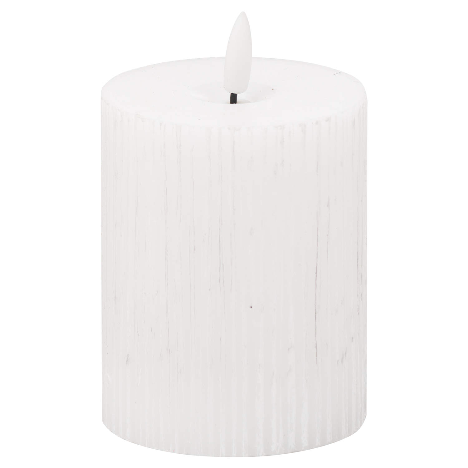 Luxe Collection Natural Glow 3×4 Textured Ribbed LED Candle