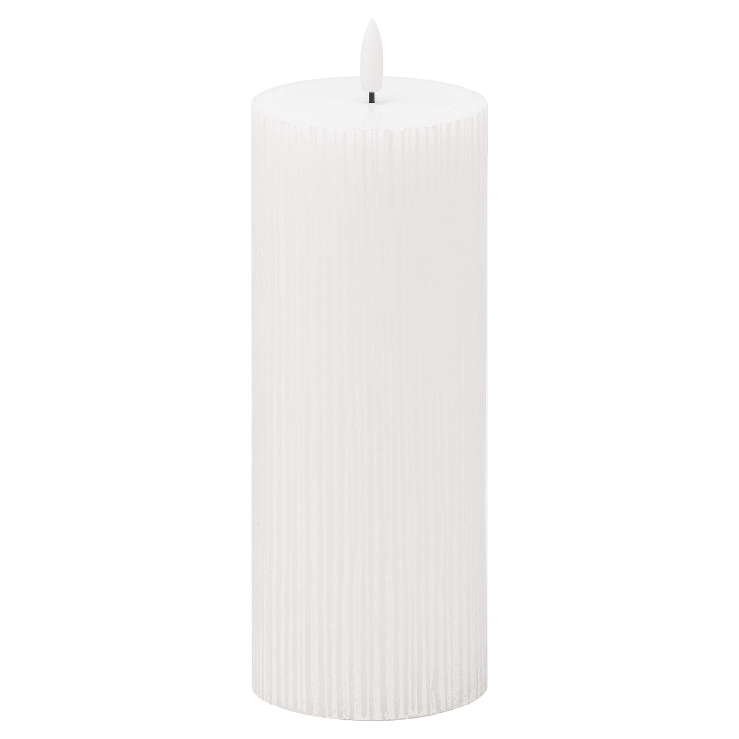 Luxe Collection Natural Glow 3×8 Textured Ribbed LED Candle