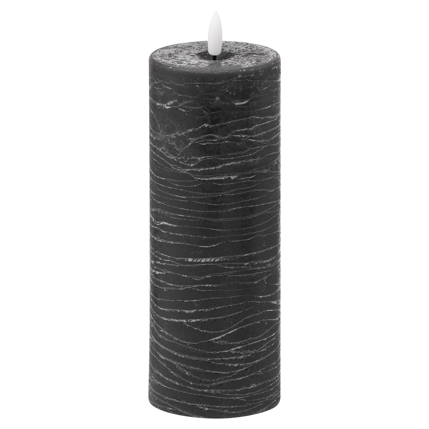 Luxe Collection Natural Glow 3×8 Grey LED Candle