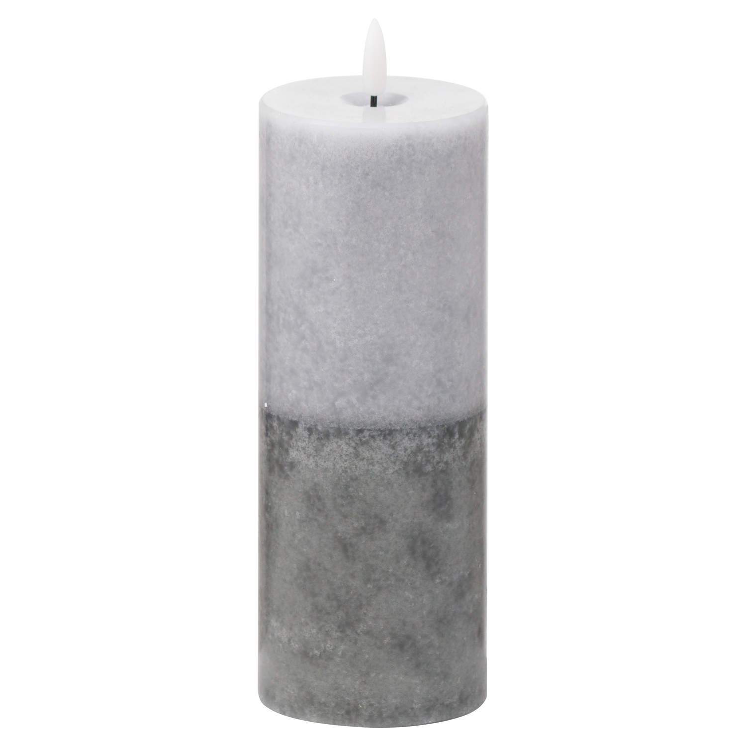 Luxe Collection Natural Glow 3×8 Grey Dipped LED Candle