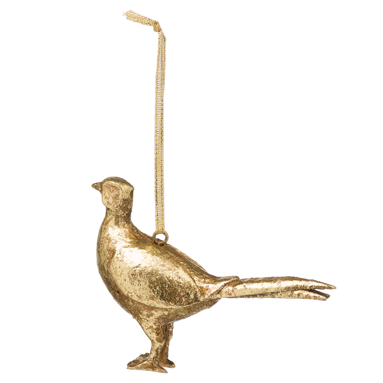 Hanging Gold Pheasant Ornaments x6