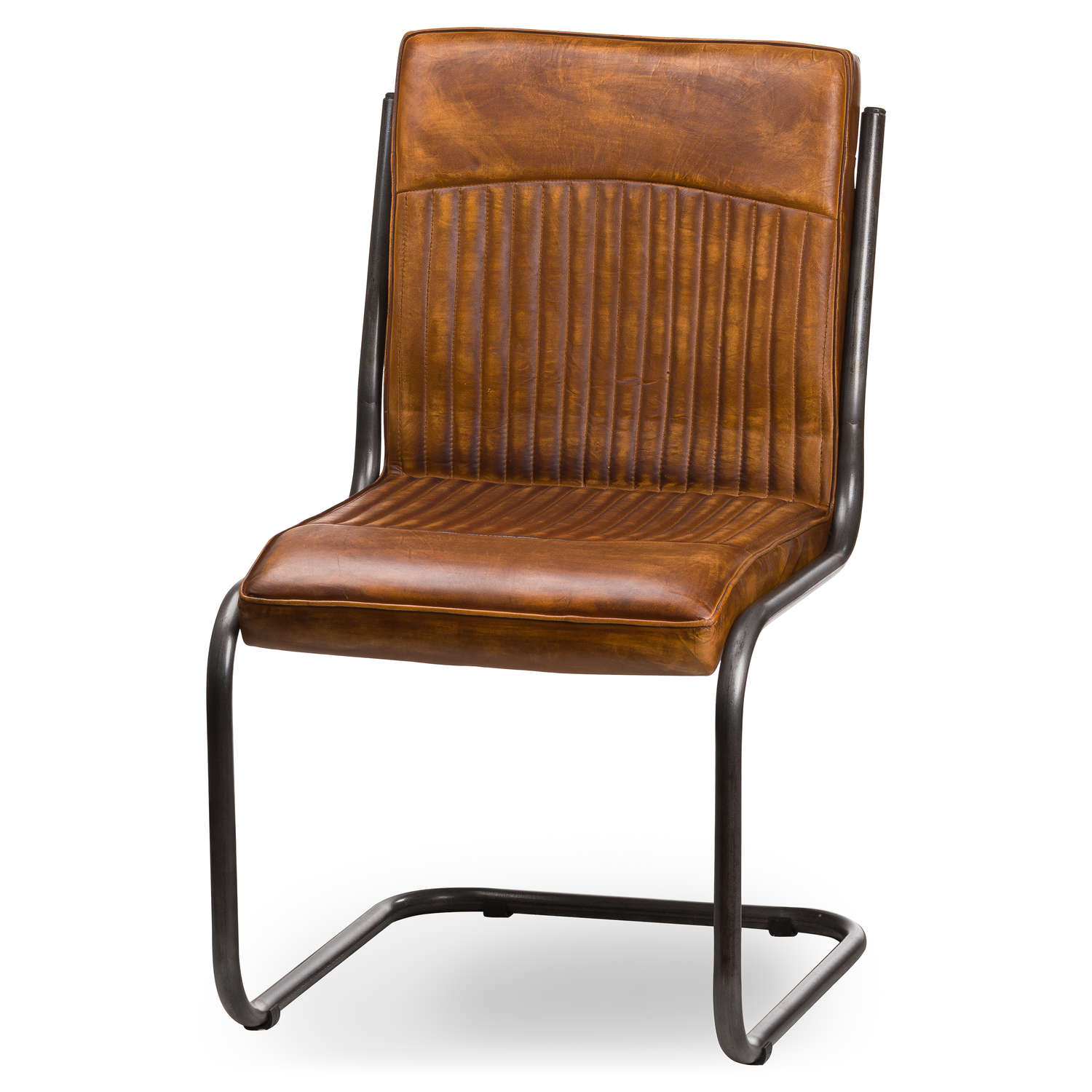 Billy Leather Ribbed Dining Chair