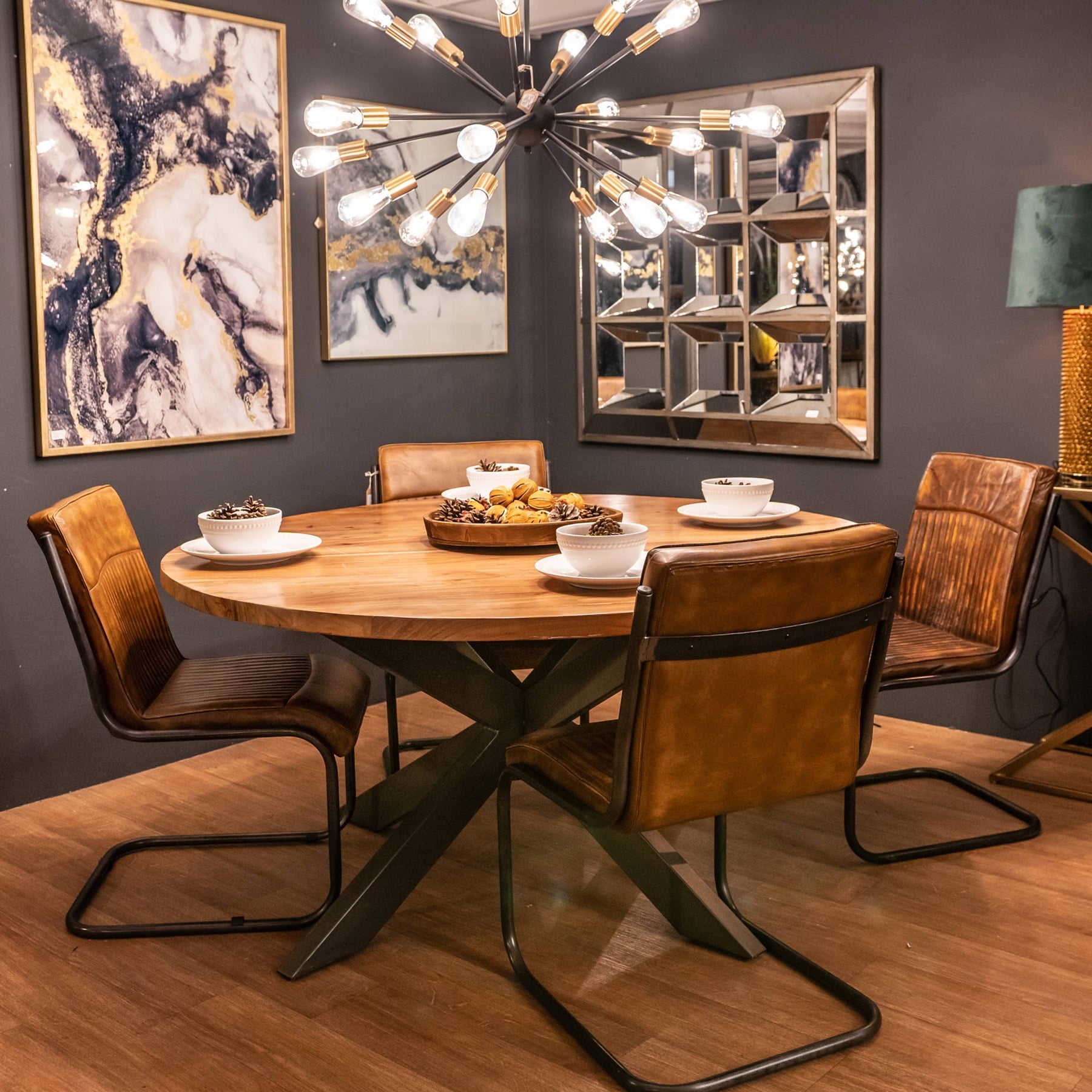 Live Edge Collection Large Round Dining Table
