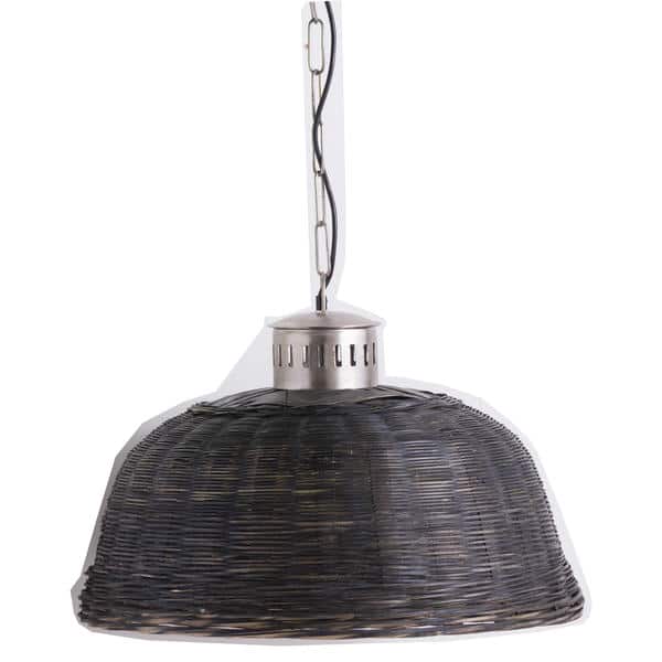 Large Black Orla Wicker Pendant Light