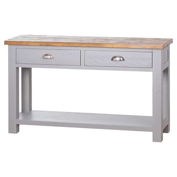 The Byland Collection Two Drawer Console Table With Shelf