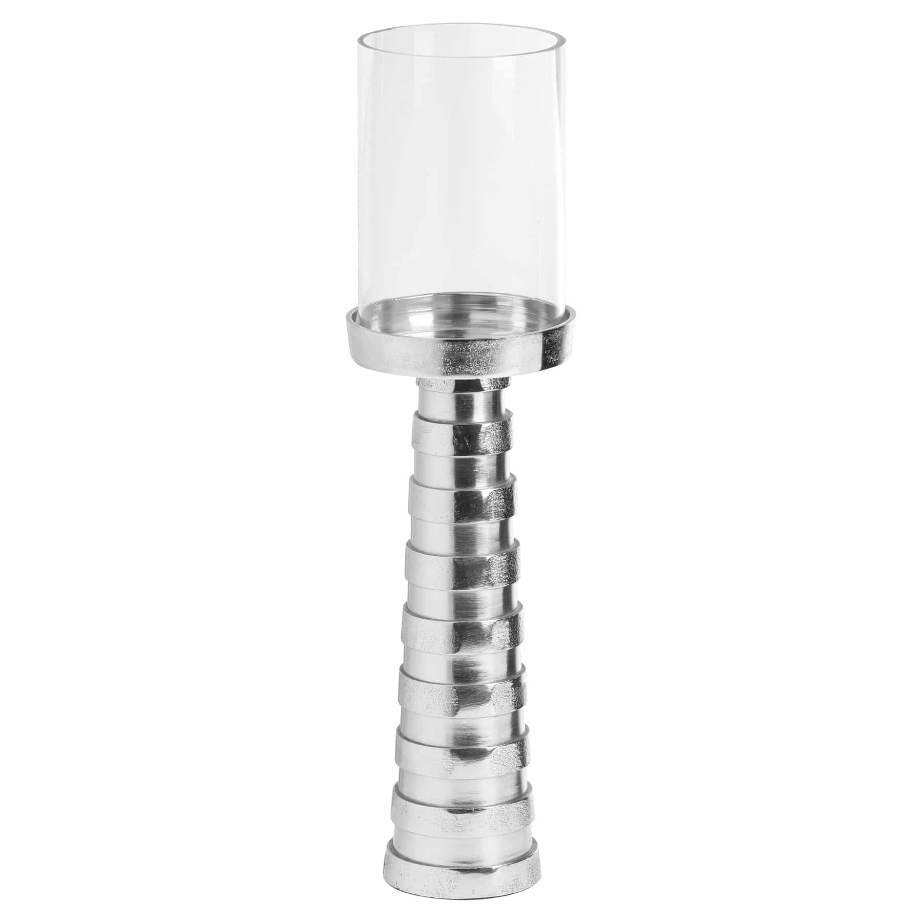 Apollo  Cast Silver Medium Candle Holder