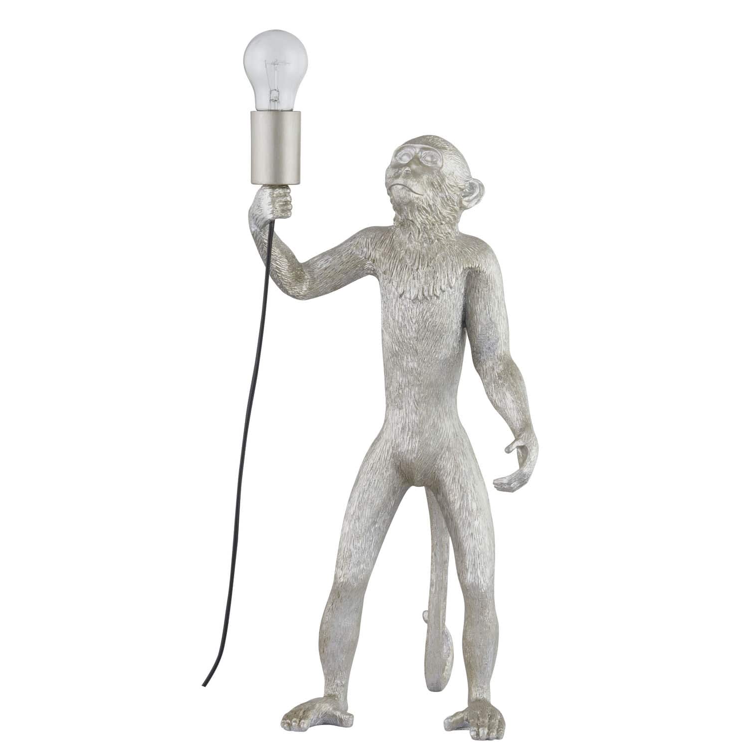 Chip The Monkey Standing Silver Table Lamp