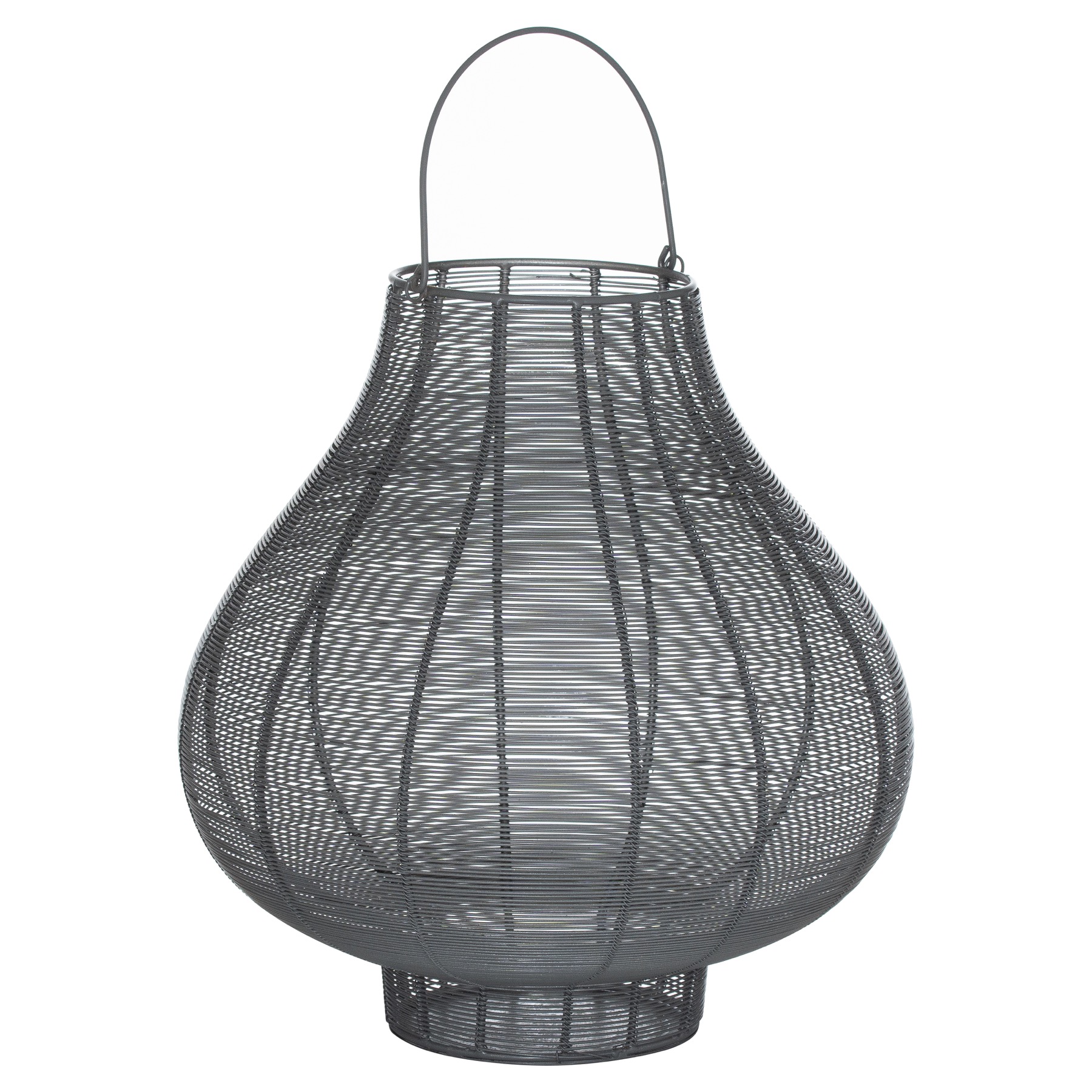 Large Glowray Silver And Grey Bulbous Wire Lantern