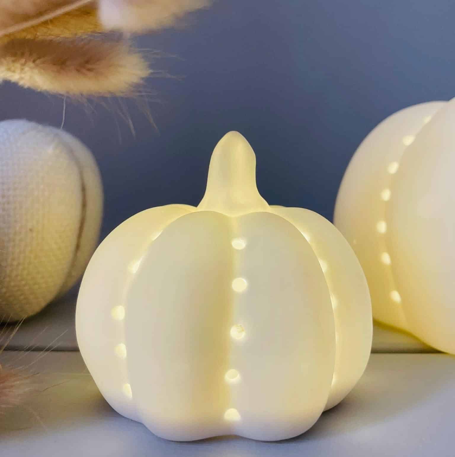 Small Light Up Ceramic Pumpkin