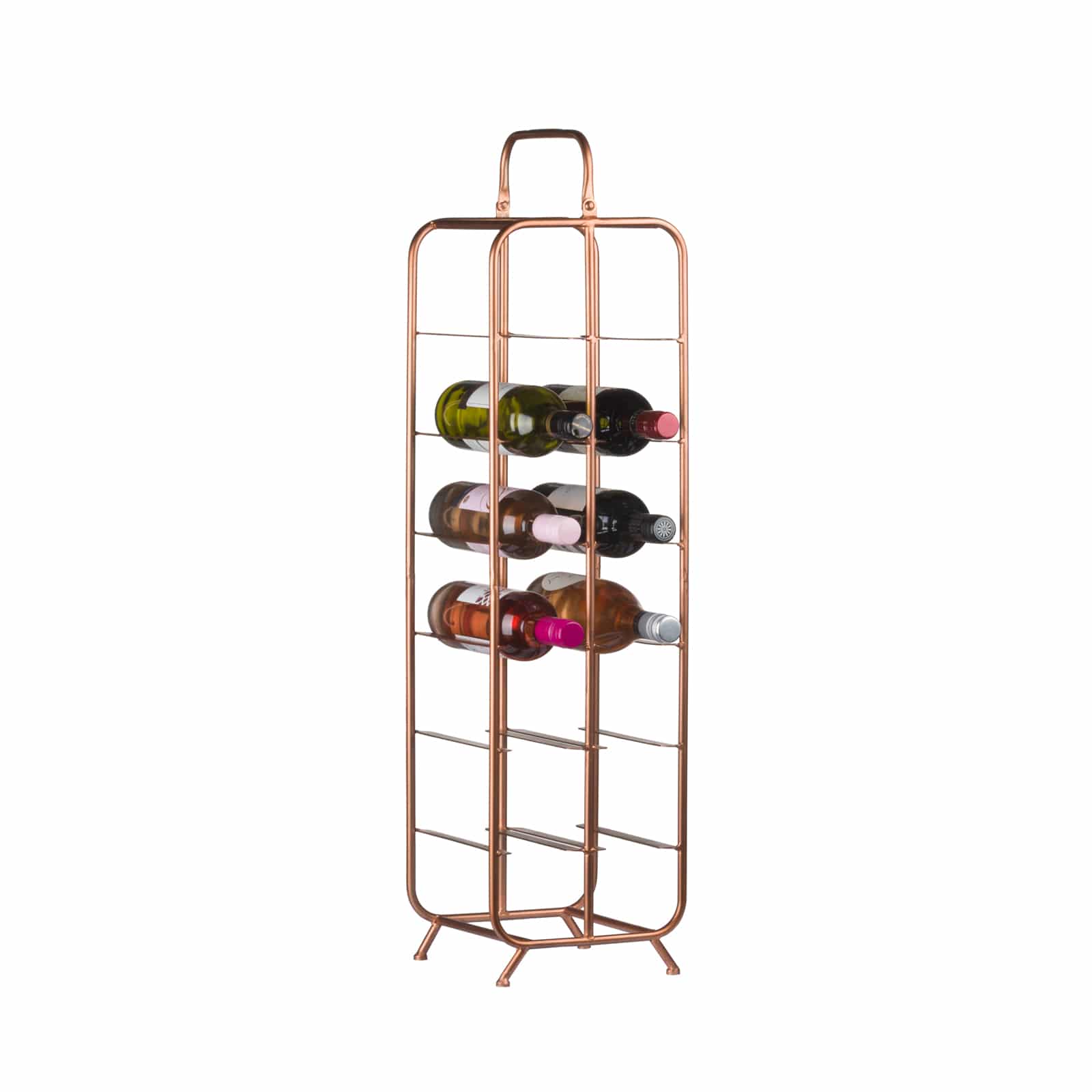 Copper-12-Bottle-Holder-with-Wine fabric from JLP