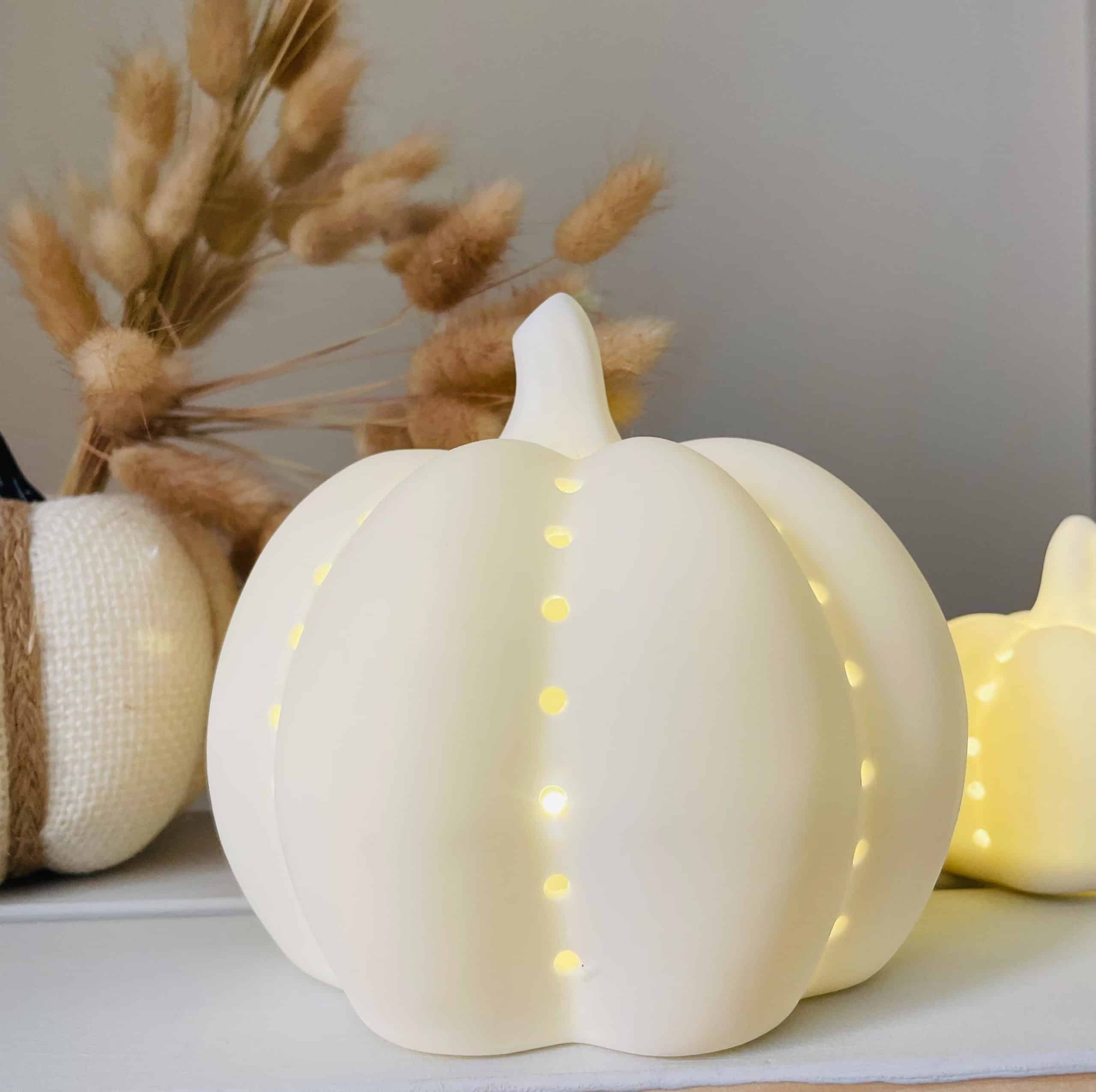 Large Ceramic Light Up Pumpkin