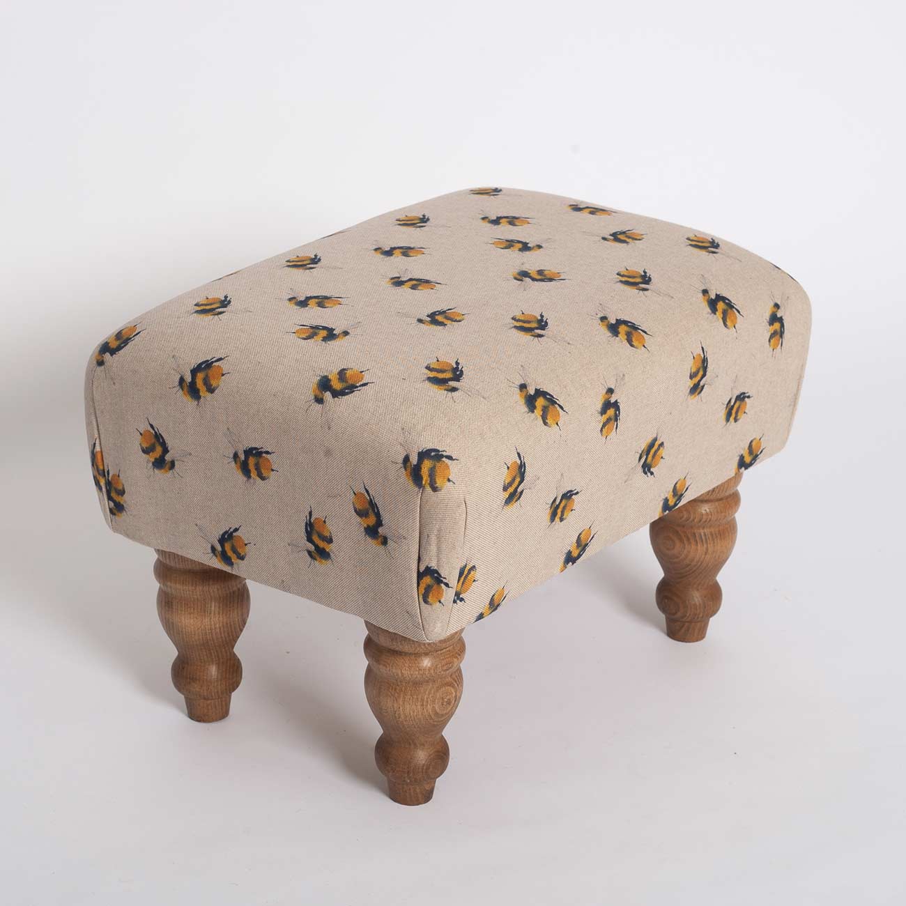 bee-print-footstool fabric from JLP