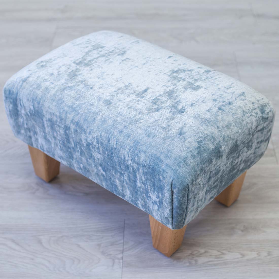 blue_modena_velvet_footstool fabric from JLP