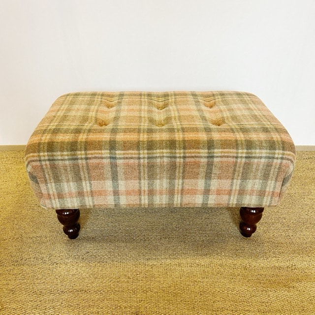 Glencoe Terracotta Footstool with Buttons