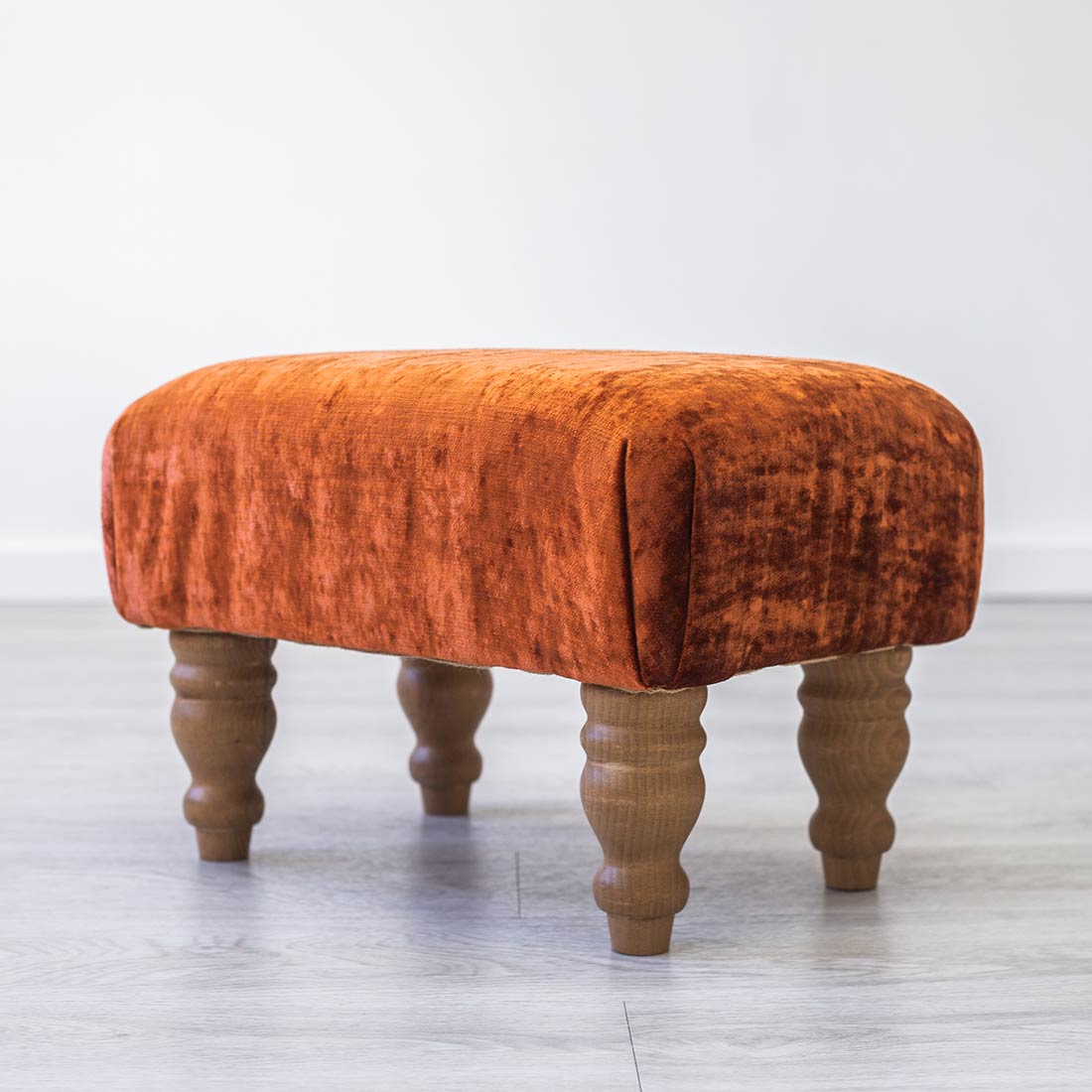 orange_modena_velvet_footstool_b fabric from JLP