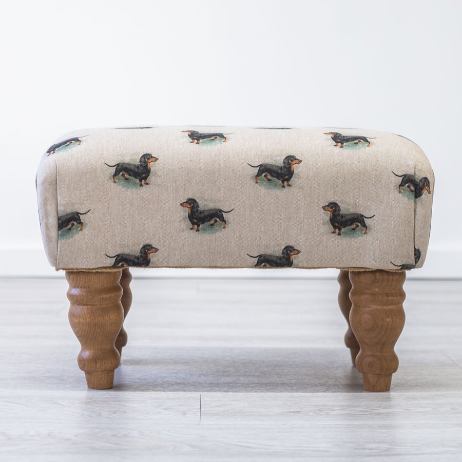 sausage_dog_footstool_d fabric from JLP