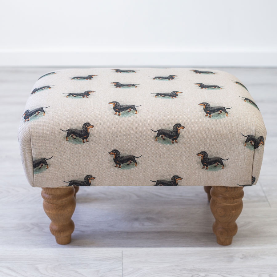 sausage_dog_footstool_e fabric from JLP